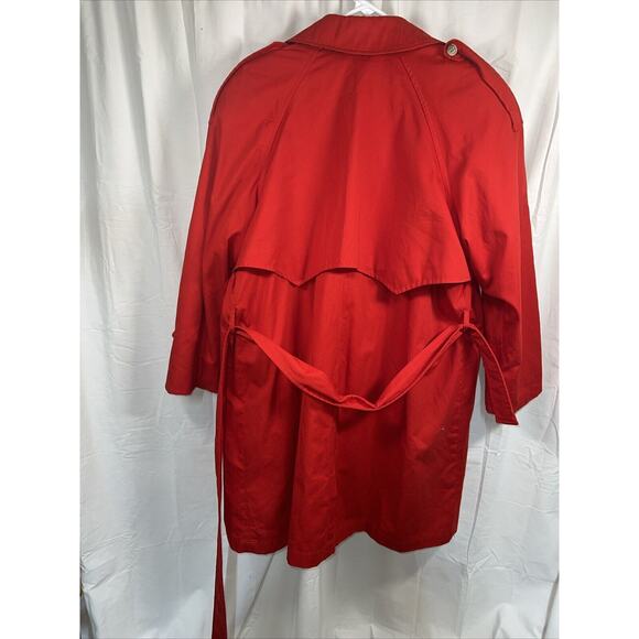 Vintage JH Collectibles Trench Coat Womens Size 4 Red Duster With Liner - Picture 9 of 16